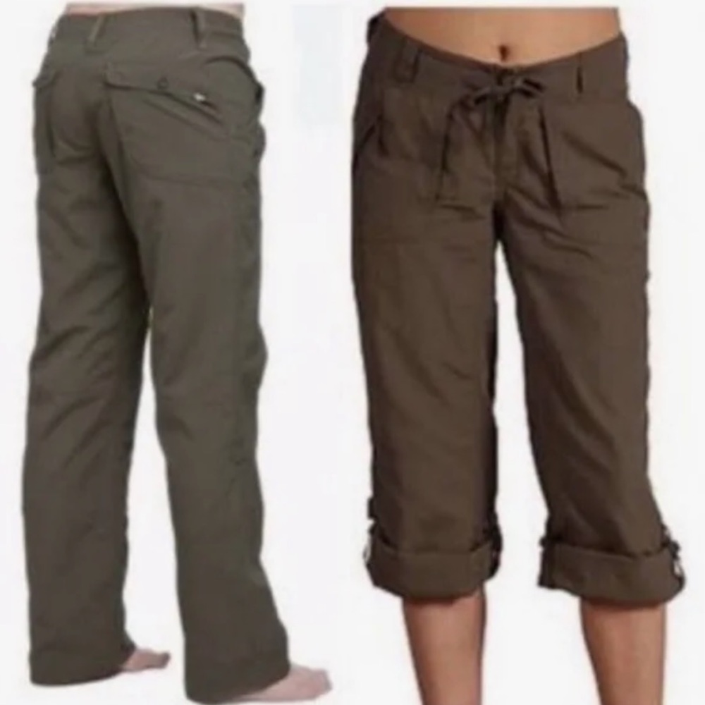 The North Face Olive Brown Roll Convertible Outdoor Cargo Pants